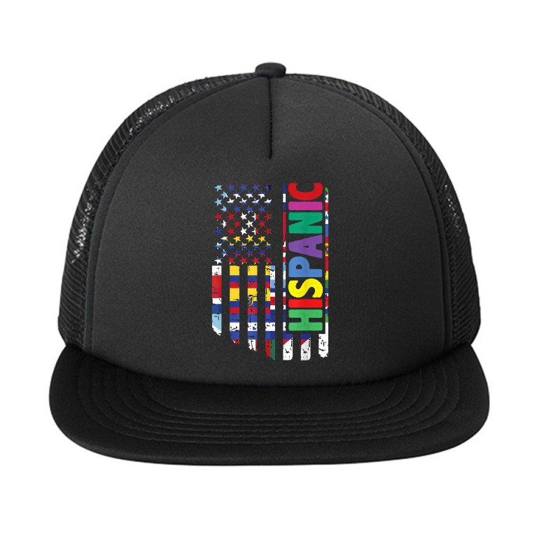 Usa And Latin American Countries Flag Hispanic Heritage T Shirt Foam Snapback hat by cm-arts | Artistshot