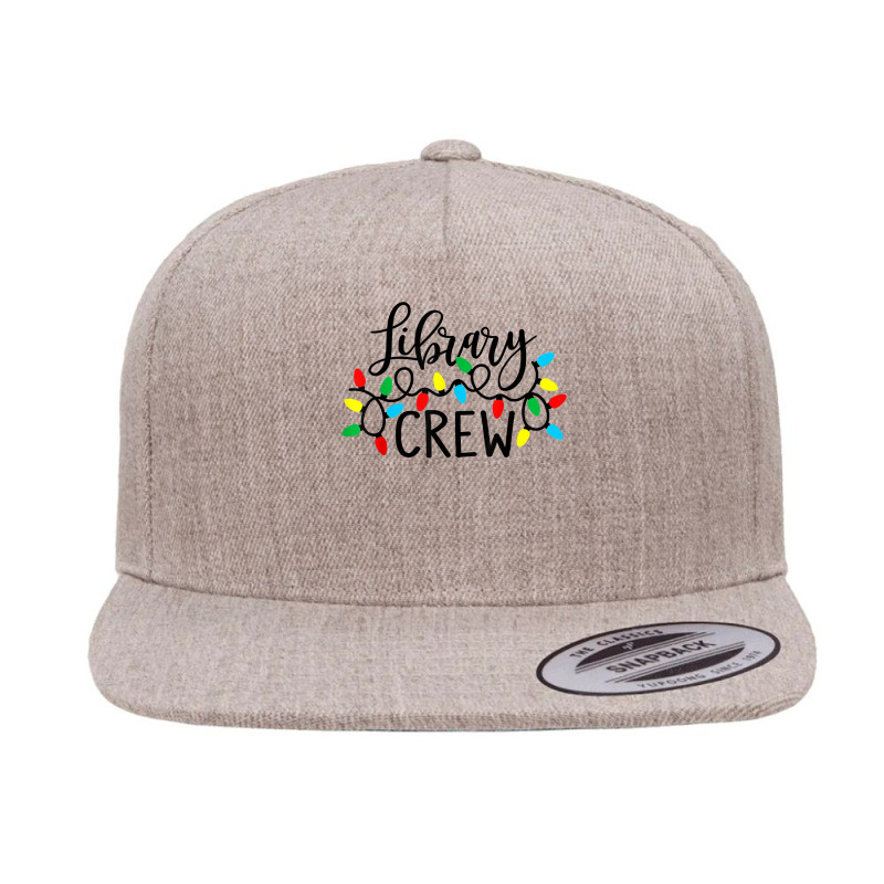 Library Crew Funny Christmas Lights Book Lover Bookworm 2022 T Shirt 5 panel snapback cap by cm-arts | Artistshot