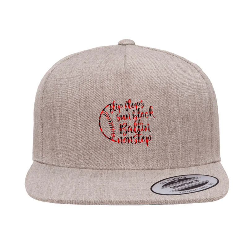 Flip Flops Sun Block Ballin Nonstop Baseball 5 Panel Snapback Cap | Artistshot