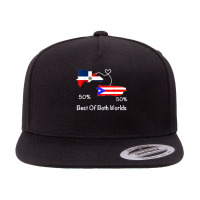 Half Puerto Rican Half Dominican Flag Map Combined Pr Rd T Shirt 5 Panel Snapback Cap | Artistshot