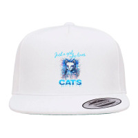 Cute 'just A Girl Who Loves Cats' Tee, Splash Art Cat Lover 5 Panel Snapback Cap | Artistshot