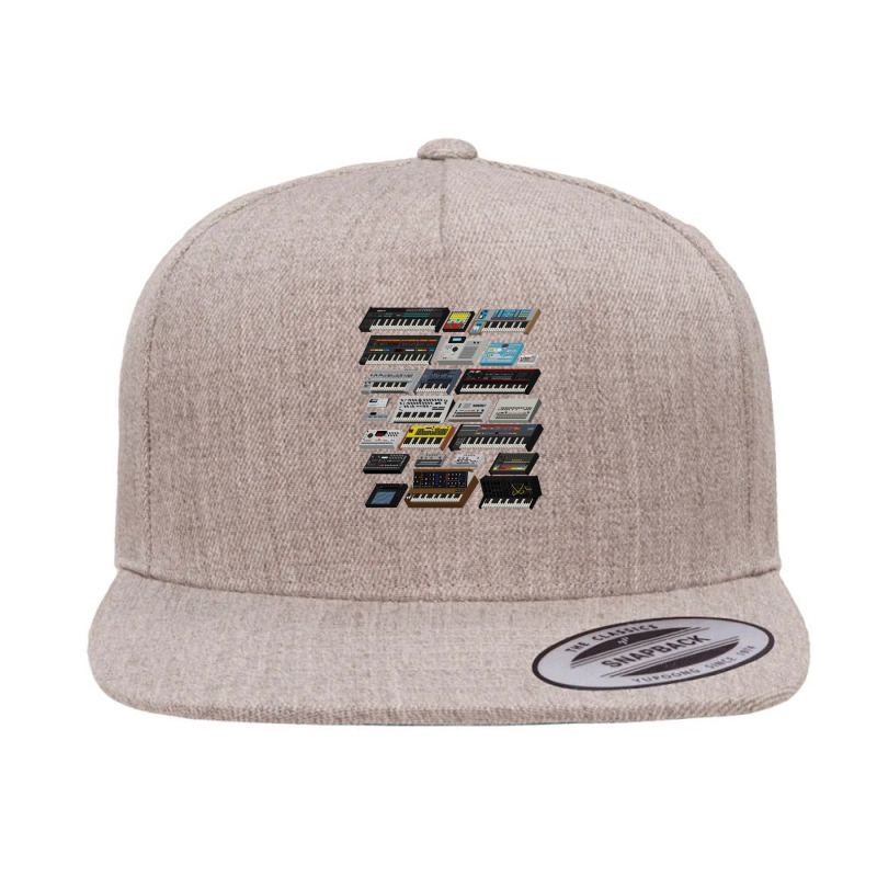 Synthesizer And Drum Machine Fan Collection 5 Panel Snapback Cap | Artistshot