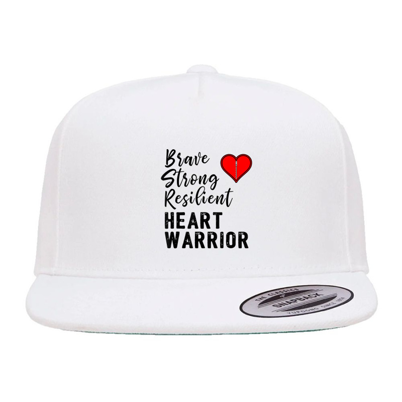 Heart Warrior Chd Awareness Brave Strong Resilien 5 Panel Snapback Cap | Artistshot