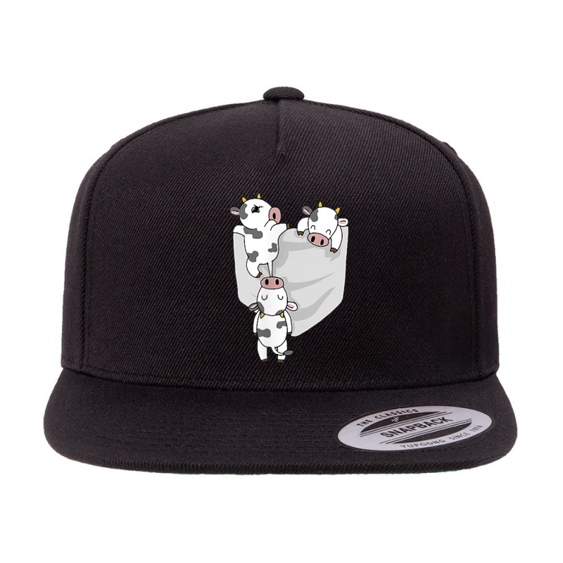 Cow Pocket T Shirt Funny Milk Cow In A Bag Tee 5 panel snapback cap by cm-arts | Artistshot