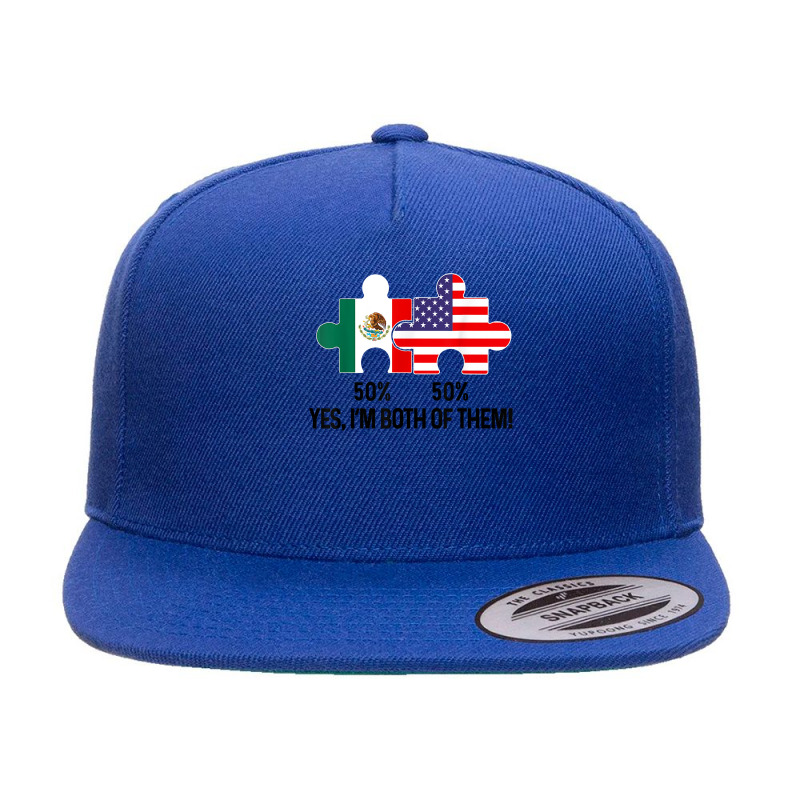 Half American Half Mexican Flag Combined Map Mexico Usa T Shirt 5 panel snapback cap by cm-arts | Artistshot