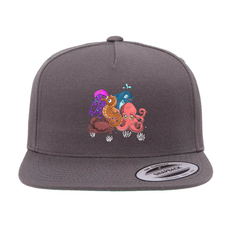 Octopus Dolphin, Octopus Dolphin Art, Octopus Dolphin Painting, Octopu 5 panel snapback cap by SHOODOD | Artistshot