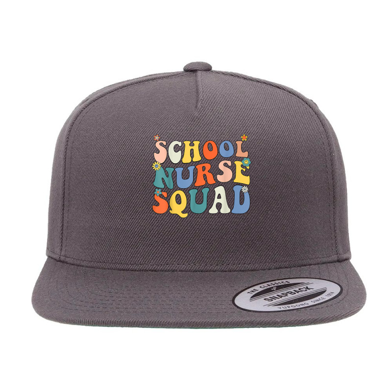 Groovy School Nurse Squad Coping Skills Back To School T Shirt 5 Panel Snapback Cap | Artistshot