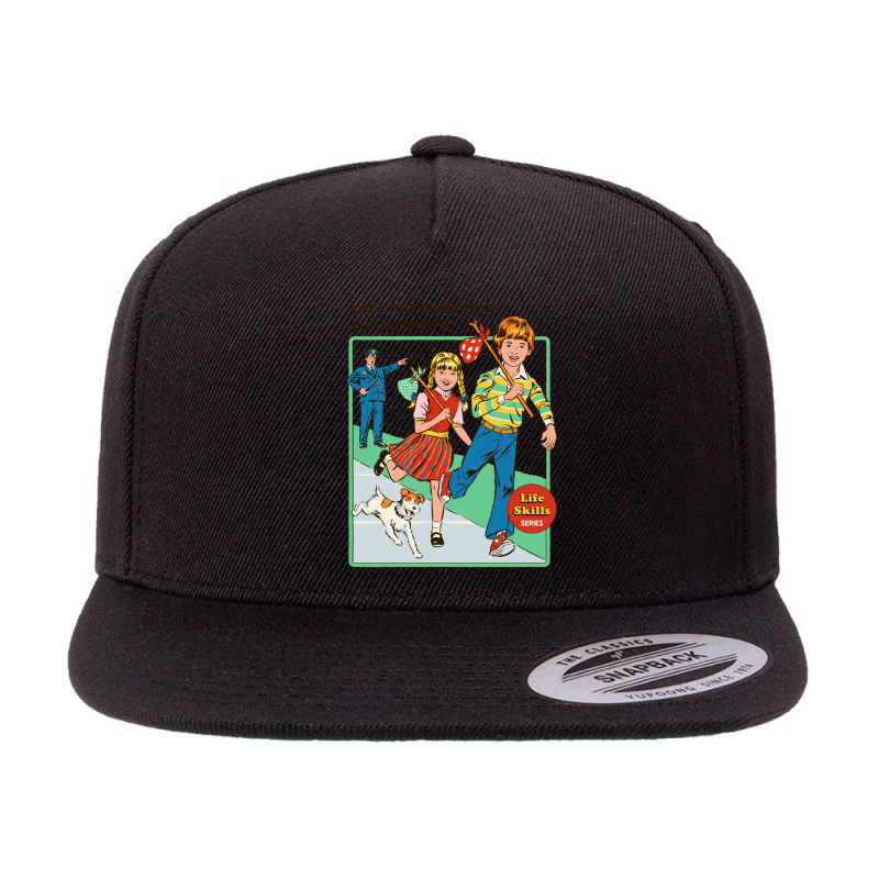 Let's Run Away 5 panel snapback cap by cm-arts | Artistshot