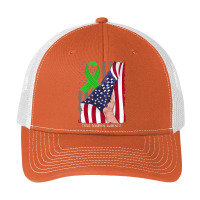 Tissue Donation Awareness Vintage American Flag Green Ribbon Sweatshir Pa Trucker Cap | Artistshot