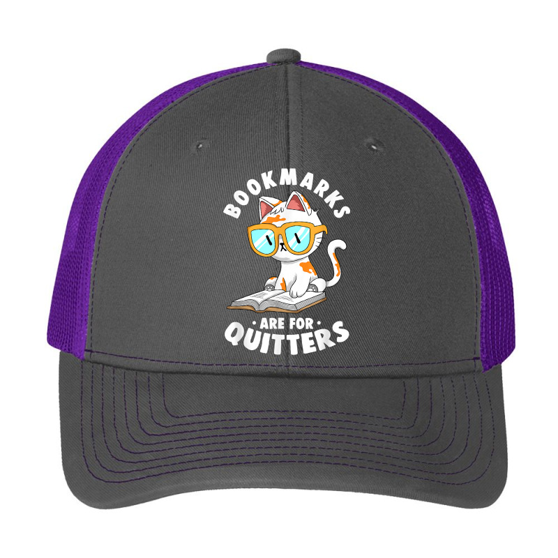 Bookmarks Are For Quitters Cute Nerdy Kitty Bookworm Gift T Shirt Pa Trucker Cap by lukaegawaefu | Artistshot