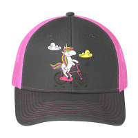 Funny Unicorn On Bike Work Out Biker Pa Trucker Cap | Artistshot