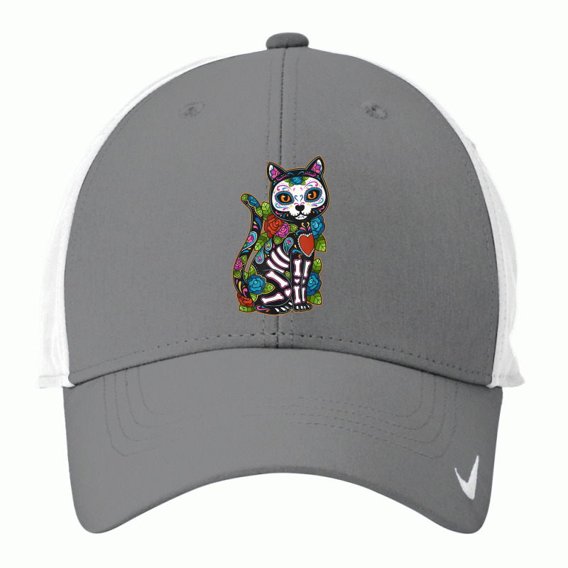 Cat Sugar Skull Mexico Calavera Dia De Los Muertos Halloween Nike Dri-FIT Cap by SonjaBogenschutz | Artistshot