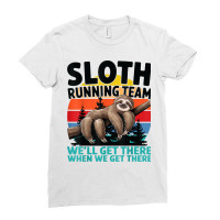 Funny Sloth Running Team Ladies Fitted T-shirt | Artistshot