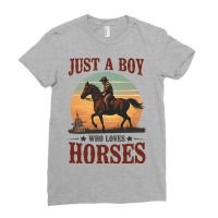 Just A Boy Who Loves Horses Ladies Fitted T-shirt | Artistshot