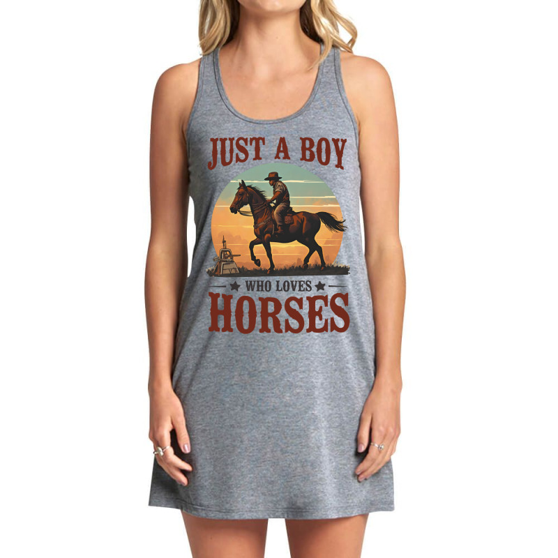 Just A Boy Who Loves Horses Tank Dress by Teresa Simmons | Artistshot