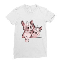 Funny Pig Duo Ladies Fitted T-shirt | Artistshot