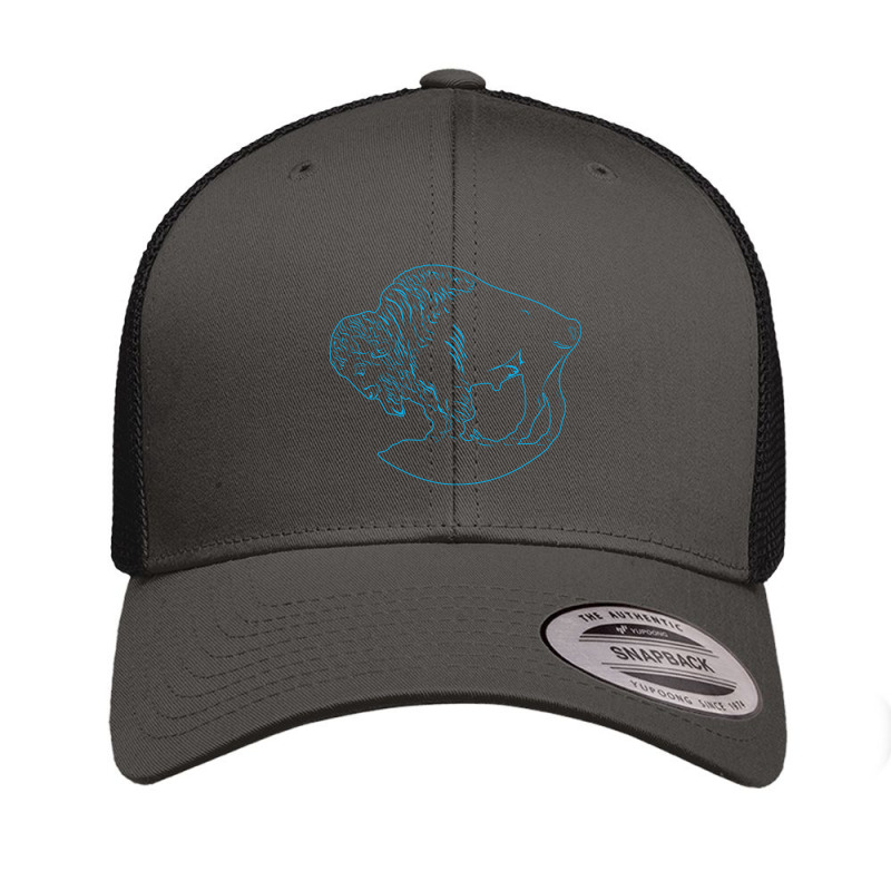 Buffalo Blu Line Design Retro Trucker Cap by Coble Spellman | Artistshot