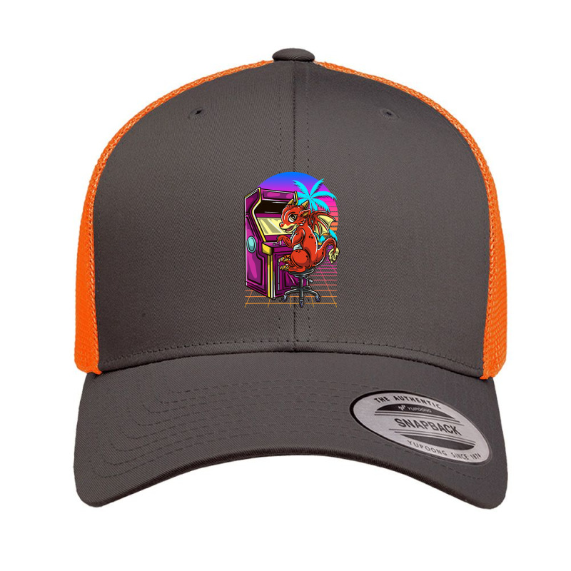 Cyberpunk Arcade Gaming Dragon Video Retro Trucker Cap by ChandraGay | Artistshot