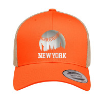 New York Ny Skyline Baseball Stripes For Gameday Retro Style Retro Trucker Cap | Artistshot