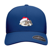 Cute Siberian Husky Puppy Santa Hat Image Christmas Cat Dog Premium T Seamless Cap | Artistshot