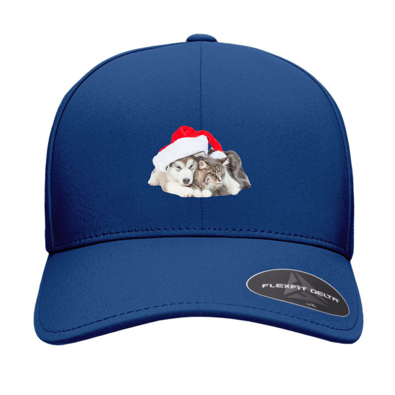 Cute Siberian Husky Puppy Santa Hat Image Christmas Cat Dog Premium T Seamless Cap by cm-arts | Artistshot