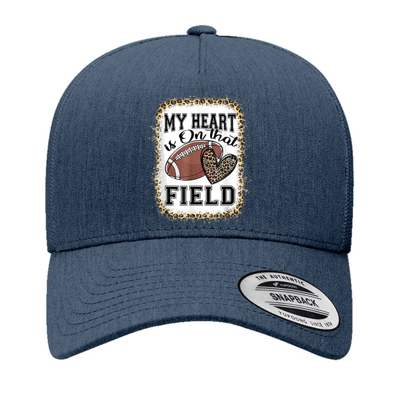 Bleached My Heart Is On That Field Football Mom Leopard Yupoong Trucker Cap | Artistshot