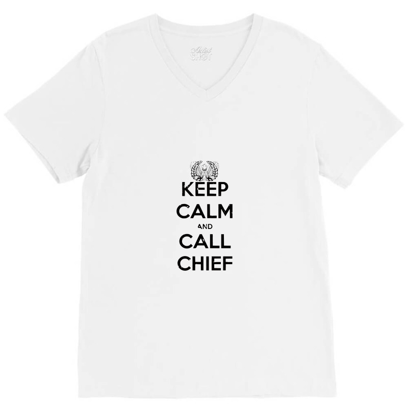 Keep Calm And Call Chief Warrant Officer Corps Eagle Rising Long Sleev V-Neck Tee by kamandhani | Artistshot