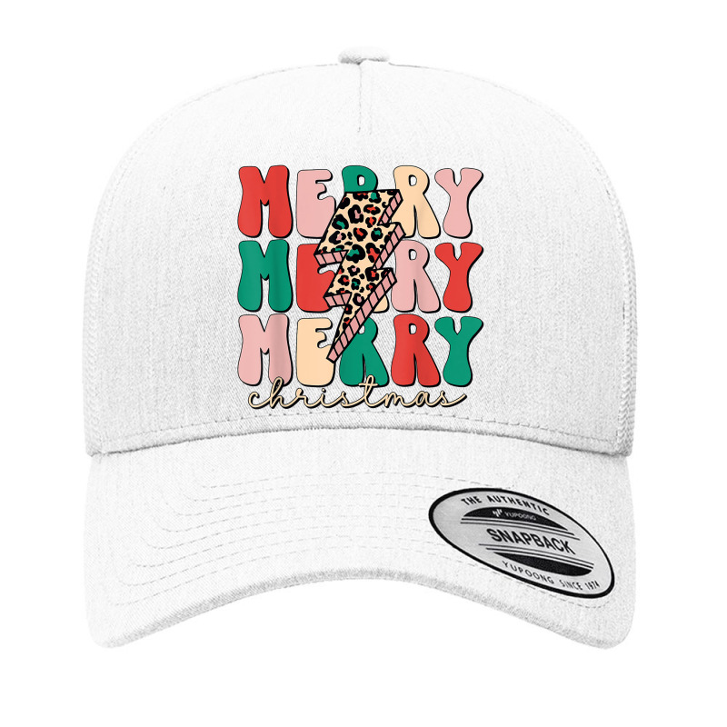 Merry Christmas Lightning Bolt Leopard Plaid Xmas Men Women Yupoong Trucker Cap by Fashzilla | Artistshot