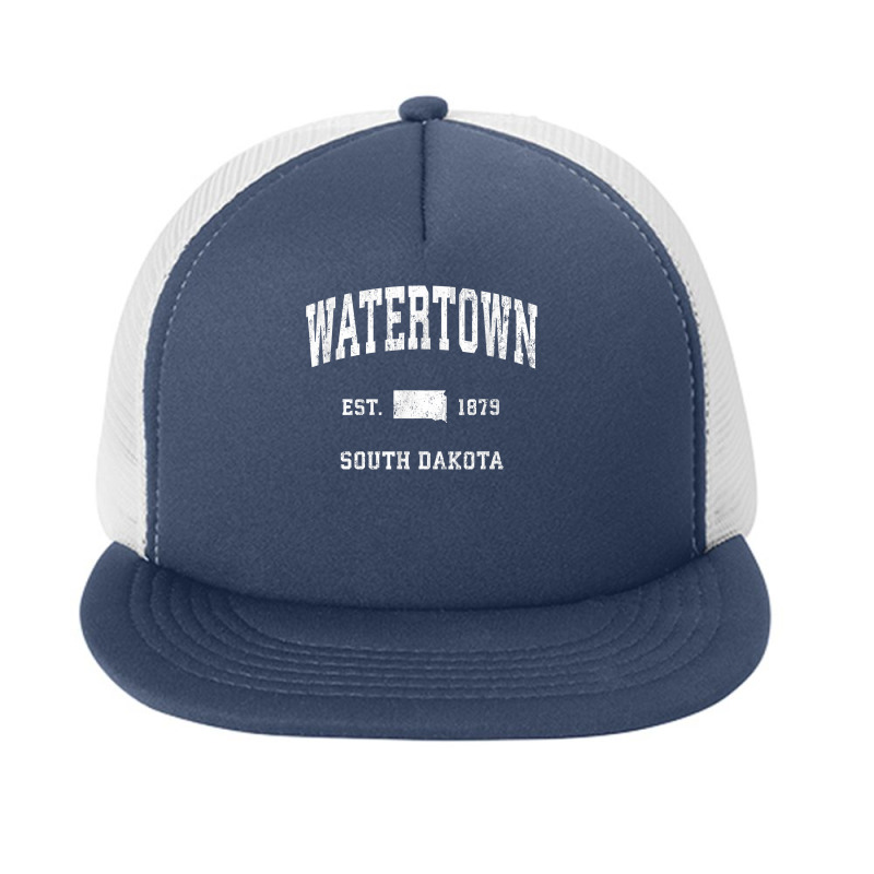 Watertown South Dakota Sd Vintage Athletic Sports Design T Shirt Foam Snapback hat by cm-arts | Artistshot