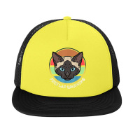 Funny Siamese Quote, Siamese Free Lap Warming Vintage, Cool T Shirt Foam Snapback Hat | Artistshot