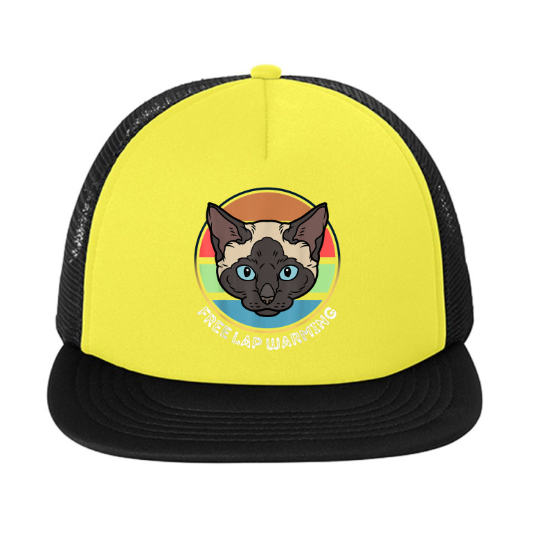 Funny Siamese Quote, Siamese Free Lap Warming Vintage, Cool T Shirt Foam Snapback Hat | Artistshot