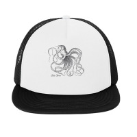 Vintage Black Octopus Marine Biologist Ocean Sea Life 5 Foam Snapback Hat | Artistshot