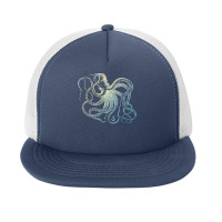 Octopus Cool Vintage Marine Biologist Ocean Sea Life 3 Foam Snapback Hat | Artistshot