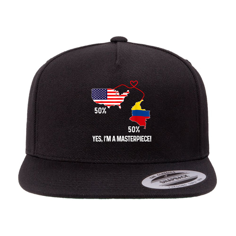 Half American Half Colombian Flag Combined Map Colombia Usa T Shirt 5 panel snapback cap by cm-arts | Artistshot