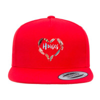 Horses Feather Heart, Horses Feather Heart Vintage, Horses Feather Hea 5 Panel Snapback Cap | Artistshot