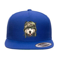 Golden Retriever Military Soldier Veterans Day Pet Dog Lover 5 Panel Snapback Cap | Artistshot