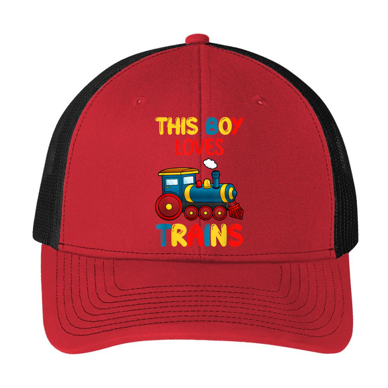 This Boy Loves Trains Locomotives And Wagon! Kid Boys Train T Shirt Pa Trucker Cap by cm-arts | Artistshot