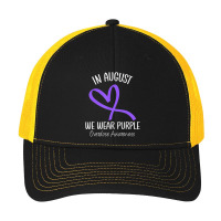 Heart Ribbon August We Wear Purple Overdose Awareness Month Pa Trucker Cap | Artistshot