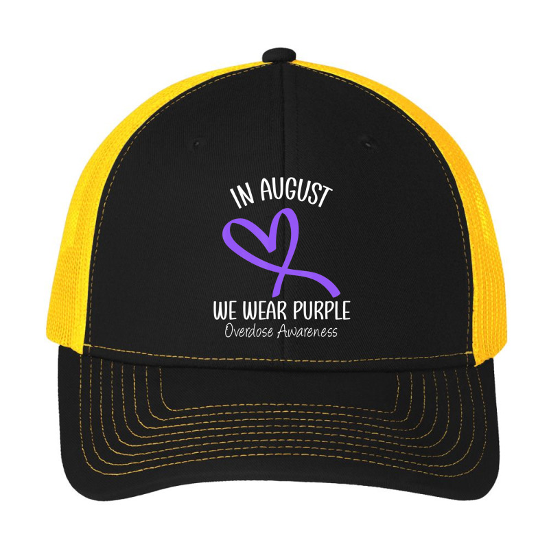 Heart Ribbon August We Wear Purple Overdose Awareness Month Pa Trucker Cap by Kenlofu52 | Artistshot