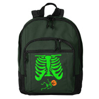 Halloween Green Skeleton X Ray Pregnant Jack O Lantern Basic Backpack | Artistshot