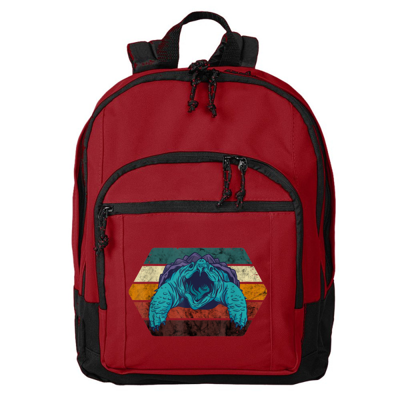 Snapping Turtle Retro Reptile Lover Sea Animal Snap Turtle Basic Backpack | Artistshot