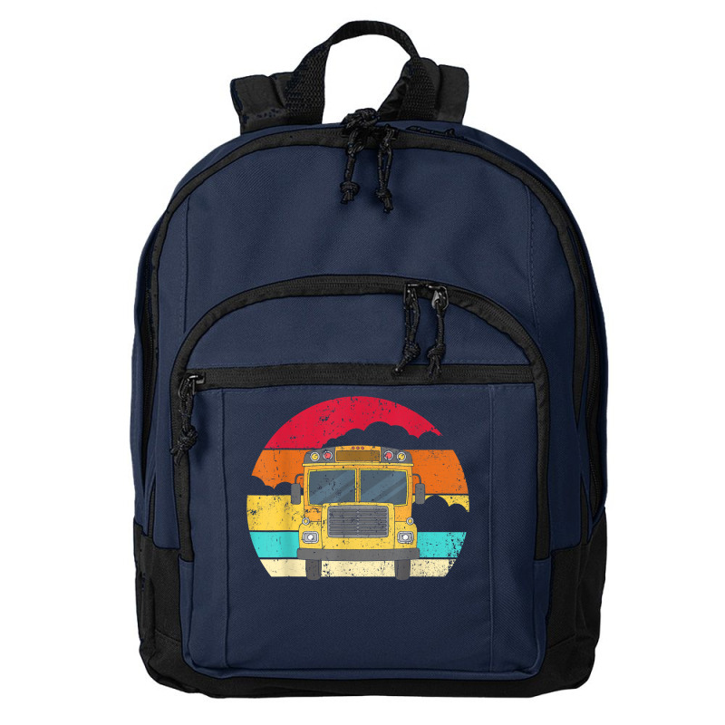 Retro Yellow School Bus For School Bus Driver And Busman Basic Backpack by ShannonFrancis | Artistshot