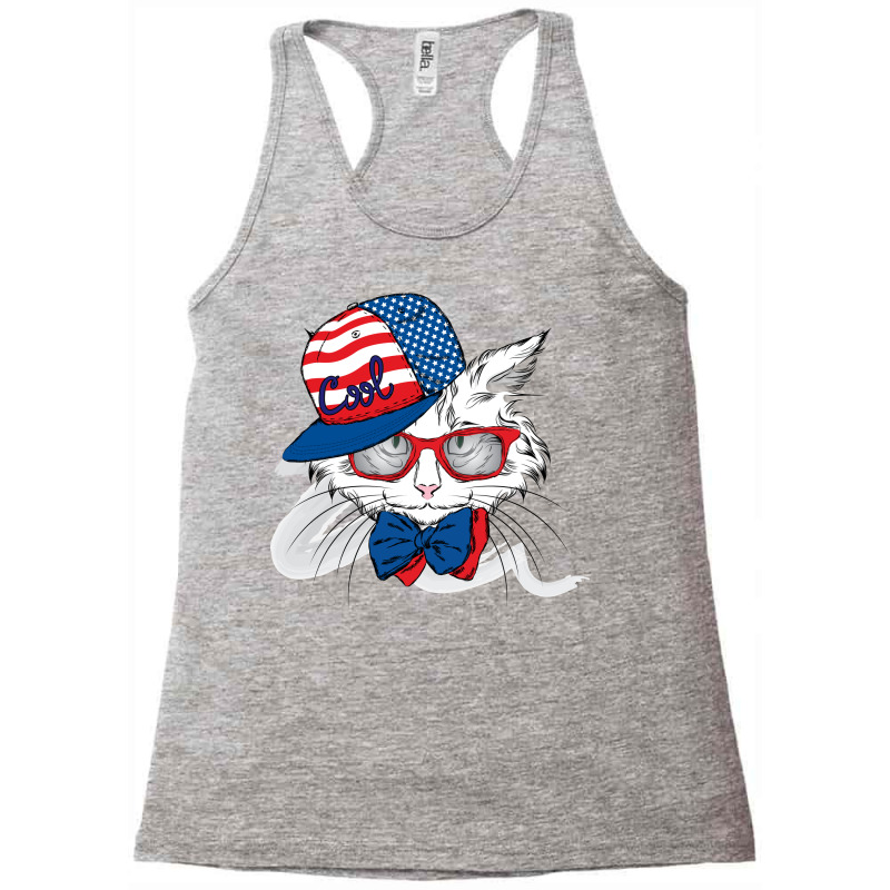 Usa Cat, Cats, Animal, Animals, American Flag Racerback Tank by HILstore | Artistshot