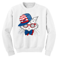 Usa Cat, Cats, Animal, Animals, American Flag Youth Sweatshirt | Artistshot