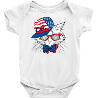 Usa Cat, Cats, Animal, Animals, American Flag Baby Bodysuit | Artistshot