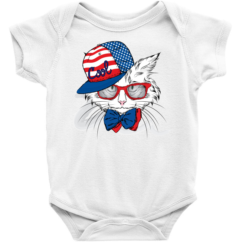 Usa Cat, Cats, Animal, Animals, American Flag Baby Bodysuit by HILstore | Artistshot