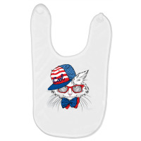 Usa Cat, Cats, Animal, Animals, American Flag Baby Bibs | Artistshot