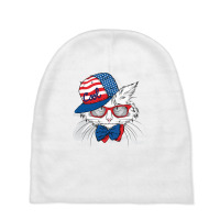 Usa Cat, Cats, Animal, Animals, American Flag Baby Beanies | Artistshot