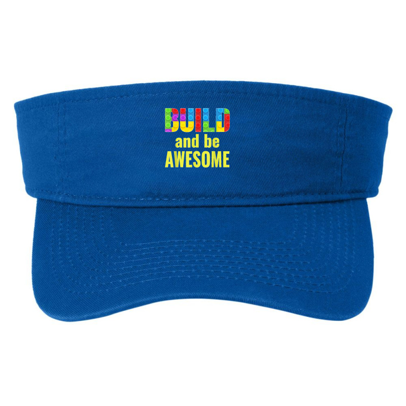 Build And Be Awesome Brick Builder Kids Block Set Builder Fashion Visor | Artistshot