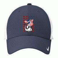 Funny Dairy Cows 4th Of July Costumes Usa Flag Dairy Cows Nike Dri-fit Cap | Artistshot